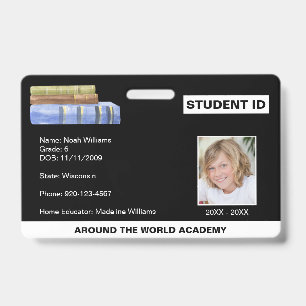 Homeschool Student ID Boek Stapel Badge