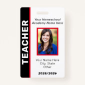 Homeschool Teacher ID Badge (Voorkant)