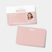 Homeschool Teacher ID Badge Rose Gold (Avant & arrière)