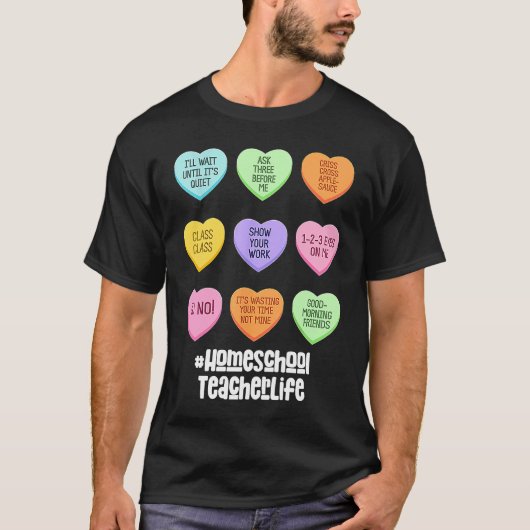 Homeschool Teacher Valentines Day Conversation Hea T-shirt (Voorkant)