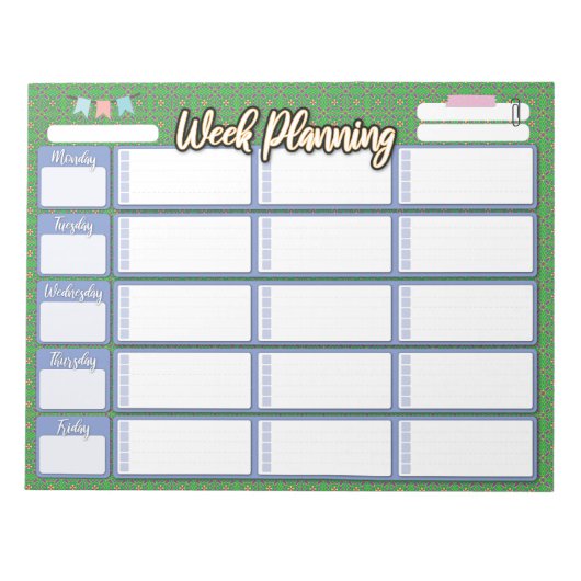HOMESCHOOL WEEKLY PLANNER 3 kolompad Notitieblok (Voorkant)