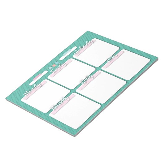 HOMESCHOOL WEEKLY PLANNER-BEELDSCHERM NOTITIEBLOK (Schuin)