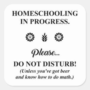 HOMESCHOOLING IN DE VOORUITGANG! VIERKANTE STICKER