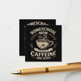 Homeschoolmoeder aangedreven door cafeïne en Jezus Informatiekaartje