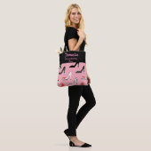 Homeselectie Diva Roze en zwart Tote Bag (Op model)