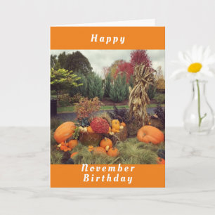 HOMESPUN GREETT *HAPPY NOVEMBER BIRTHDAY* KAART