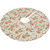 Homespun Patchwork Vrolijk Kerstfeest Kerstboom Rok (Gekanteld)