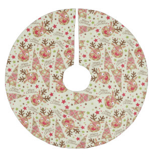 Homespun Patchwork Vrolijk Kerstfeest Kerstboom Rok