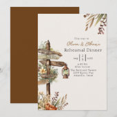 HOMESPUN - Rustieke bruiloft repetitie diner Kaart (Voorkant / Achterkant)