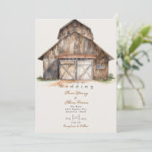 HOMESPUN - Rustieke schuur bruiloft Kaart (Staand voorkant)