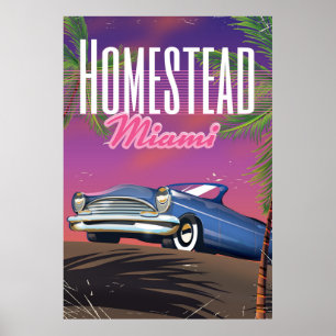 Homestead Florida USA 80s affiche de voyage