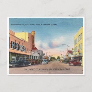 Homestead Florida vintage Krome Avenue scène Briefkaart
