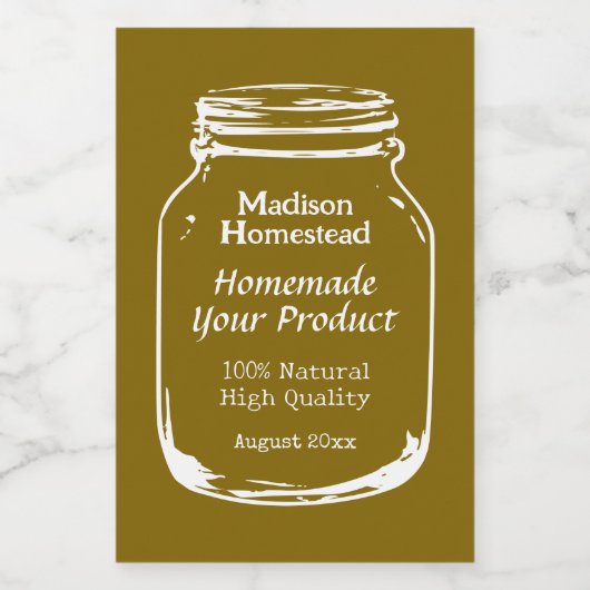 Homestead Mason Jar schets voedsellabel sjabloon Voedselcontainer Etiket (Enkel label)