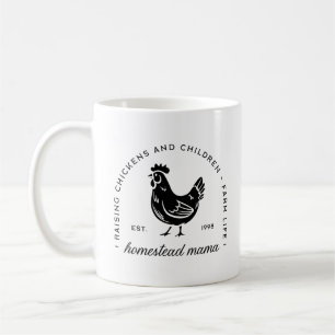 Homestead moeder opvoeden kippen en kinderen grapp koffiemok