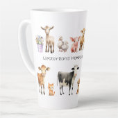 Homestead Name Farm Animals Latte Mug (Angle gauche)