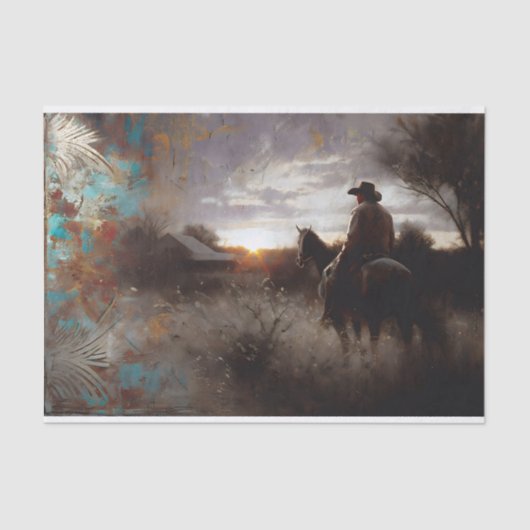 Homestead Sunset Decoupage Tissuepapier (Voorkant)
