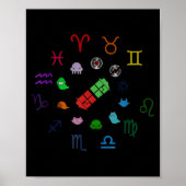 Homestuck Emblems Zodiac Signs Funny Men Women Kid Poster (Voorkant)