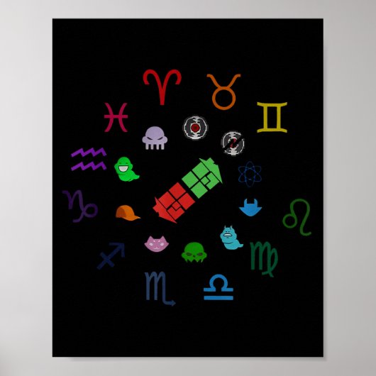 Homestuck Emblems Zodiac Signs Funny Men Women Kid Poster (Voorkant)