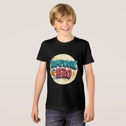 HomeWork Hero: Leuk en inspirerend Back-to-School  Tri-Blend Shirt (Voorkant volledig)
