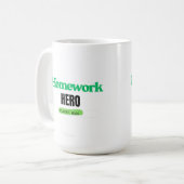 HomeWork Hero: Student Mode T-shirt Koffiemok (Voorkant links)
