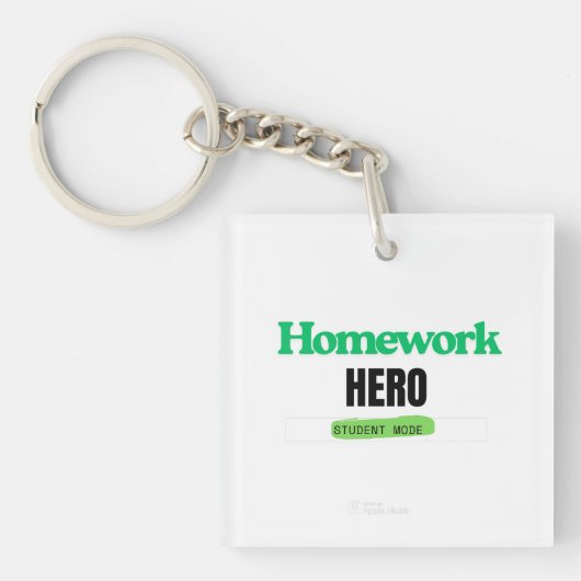 HomeWork Hero: Student Mode T-shirt Sleutelhanger (voorkant)