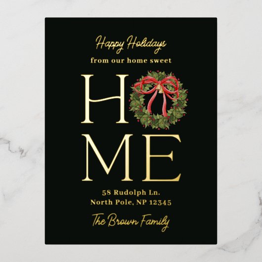 Homey Grey FOIL Just Moved Holiday Carte postale (Recto)