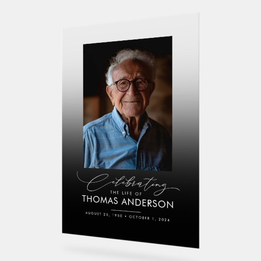 Hommage à la photo commémorative ou funéraire Noir (Angle)