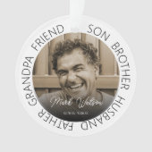 Hommage Photo Memorial Arbre de Noël Ornament (devant)