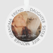 Hommage Photo Memorial Arbre de Noël Ornament (dos)