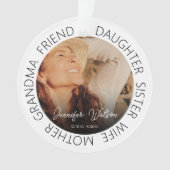 Hommage Photo Memorial Arbre de Noël Ornament (devant)