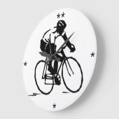 Homme à vélo - Horloge personnalisée (Angle)