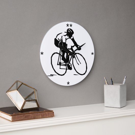 Homme à vélo - Horloge personnalisée (Bureau)