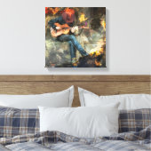 Homme Abstrait jouant de la guitare - Mur art Déco (Insitu(Chambre))