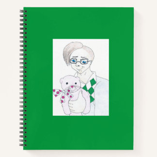 Homme avec Carnet Spiral Plushie