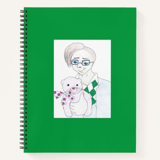 Homme avec Carnet Spiral Plushie (Devant)