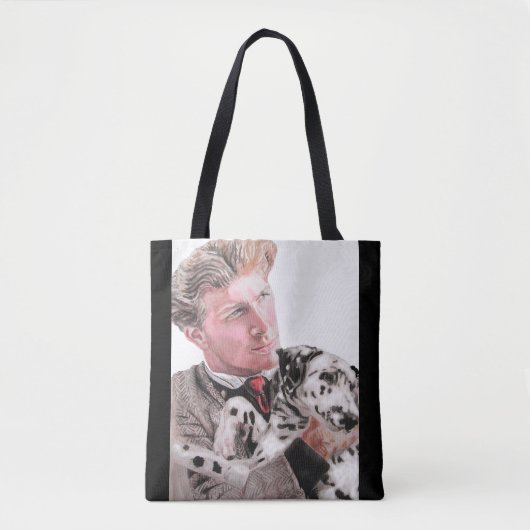 Homme avec Dalmatie Spotty Chien mignon Sac fourre (Devant)