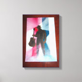 Homme Avec Guitare Étiquette En Toile (Recto)
