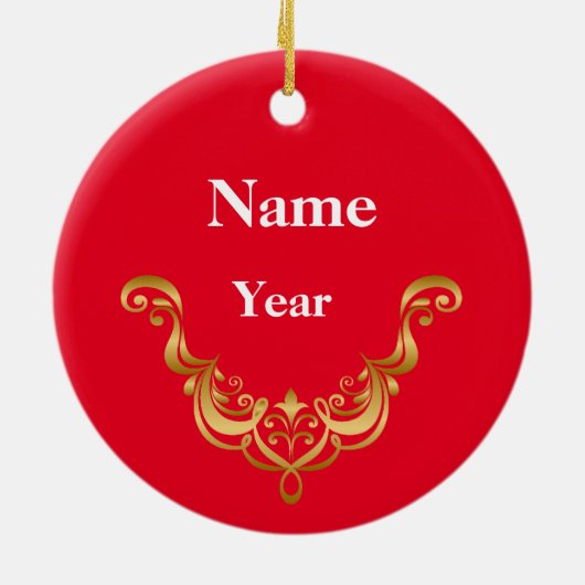 Homme Bartender Silhouette Ornement de Noël (Dos)