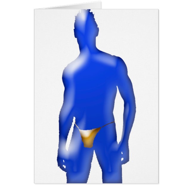 Homme bleu dans les sous-vêtements oranges (Devant)