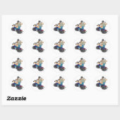 Homme-Caricature Sur Un Stickers Moto (Feuille)