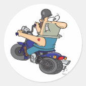 Homme-Caricature Sur Un Stickers Moto (Devant)