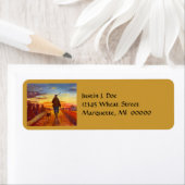 Homme & Chasse Chien Marcher @ Étiquettes de adres (En situation)