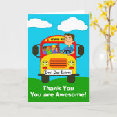 Homme Conducteur De Bus À L'École Merci Cartes (Fleur jaune)
