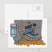 Homme d'affaires sur roue de hamster Carte postale (Devant / Derrière)