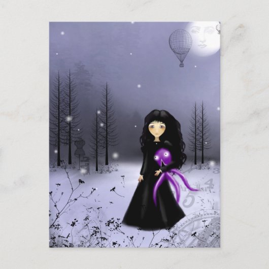 homme dans la carte postale lune (Devant)