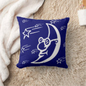 homme dans la lune avec étoiles coussin (Couverture)