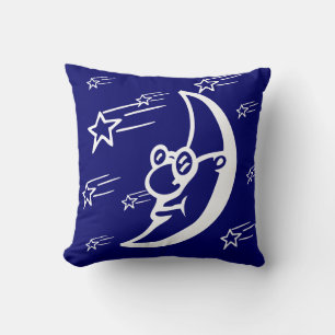 homme dans la lune avec étoiles coussin