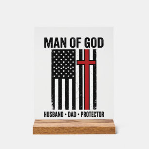 Homme de Dieu Croix Patriotique Design de Chemise