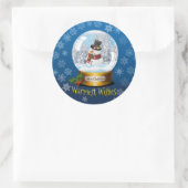 Homme de neige dans un autocollant de globe de (Sac)