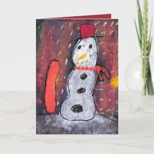 Homme de neige, laissez la neige carte de saison d